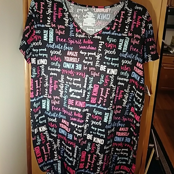 Secret Treasures Other - Sleep Shirt Colorful Printed Word Phrases,Black